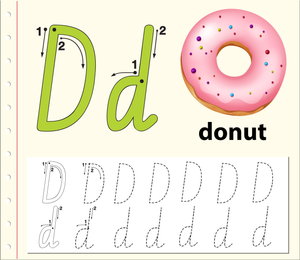 Letter D Tracing Worksheet | Printable Kindergarten ELA