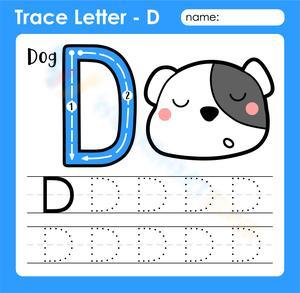 Letter D Writing Practice Worksheets for Preschool