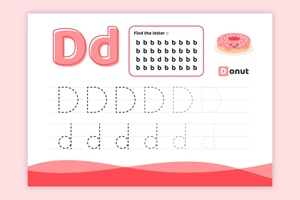 Find and Trace Letter D: Alphabet Practice