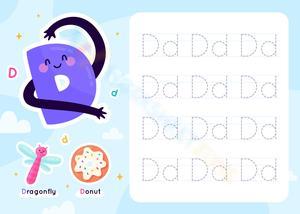 Tracing Letter D: Improve Handwriting Skills