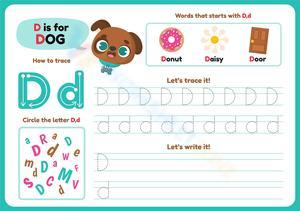 Letter D: Trace it, Write it, and Circle it