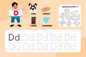 Color and Trace Letter D