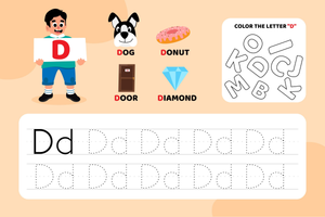 Grade K Letter D — Printable No-Prep Worksheet