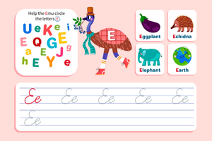 Find, Trace, and Write: Cursive E Practice