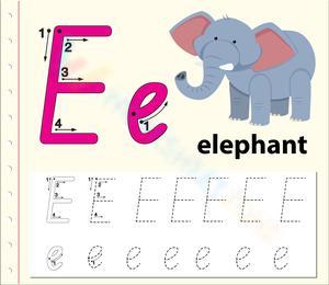 Pre-K Letter E Tracing Worksheets 
