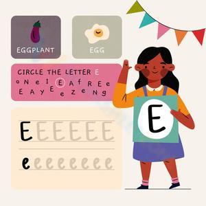 Find and Write Letter EE: Alphabet Learning