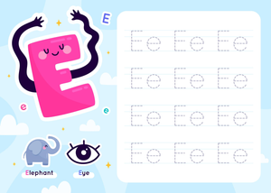Printable Letter E Tracing Worksheet | Grade K
