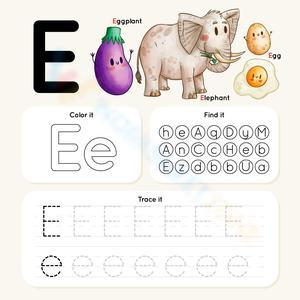 Color, Find, and Trace: Letter E Learning Fun