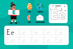 Color and Trace EE: Alphabet Practice