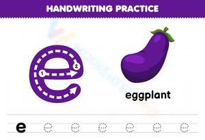 Practice Tracing Lowercase e Worksheet