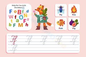 Cursive F Worksheets: Find, Trace, and Write