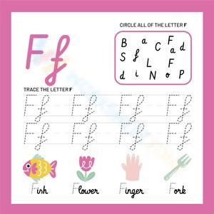 Circle and Trace the Cursive Letter F Worksheet
