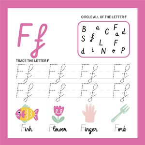 Cursive Letter F Worksheet | Grade 1 Printable