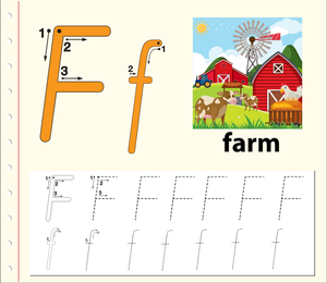 Printable Letter F Tracing Worksheet | Grade K