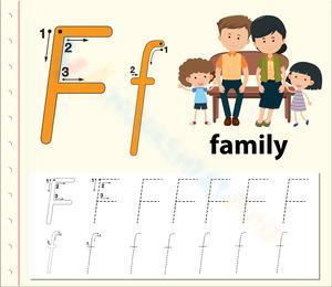F is for Family: Tracing Worksheet