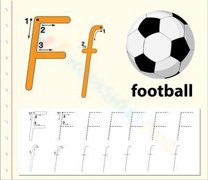 Cursive F Tracing: F is for Football