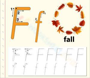 Fall into Fun with Letter F Handwriting Worksheet