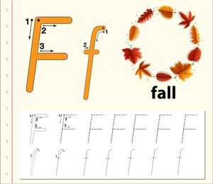 Letter F Tracing Worksheet | Printable Kindergarten ELA