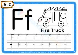 A-Z - Letter F Tracing Worksheets for Kids