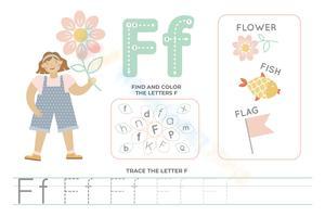 Color, Find, and Trace: Letter F Activity