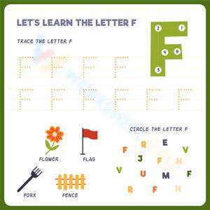 Let's Learn the Letter F: Tracing Worksheet