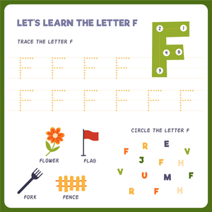 Printable Letter F Tracing Worksheet | Grade K