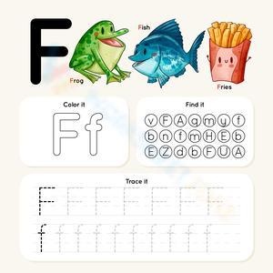 Color, Find, and Trace: Fun with Letter F