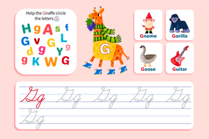 Find and Write Cursive Letter G Worksheet