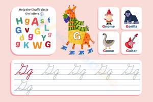 Find and Write Cursive Letter G Worksheet