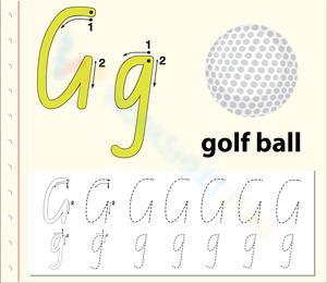 Go Golfing with Cursive G Tracing Worksheet