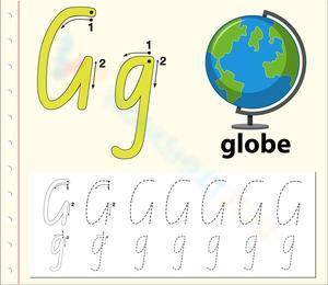 Globe-Trotting with Letter G! Tracing Worksheet