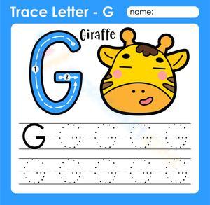 Trace Letter G with Giraffe
