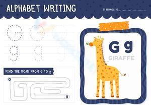 Letter G Tracing and Maze Worksheet