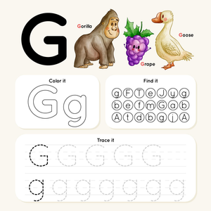 Grade K-1 Letter G — Printable No-Prep Worksheet