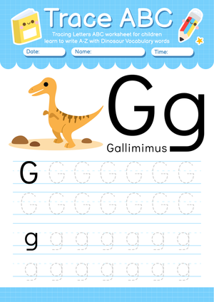 Letter G Tracing Worksheet — Printable Kindergarten ELA