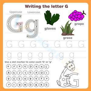 Writing the Letter G: Practice Sheet