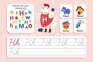 Cursive H Worksheets: Find, Trace, and Write