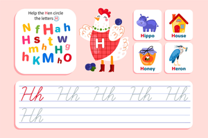 Grade 1 Cursive H Worksheet — Printable No-Prep