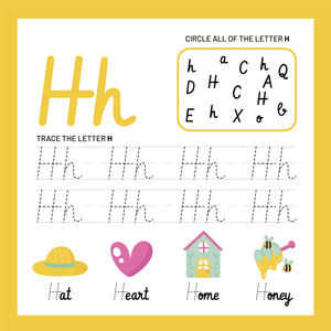 Trace Cursive Letter H Worksheet