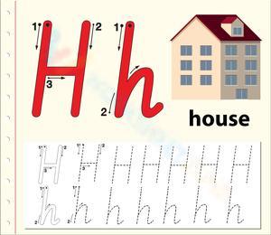 How to Write Letter H in Cursive 