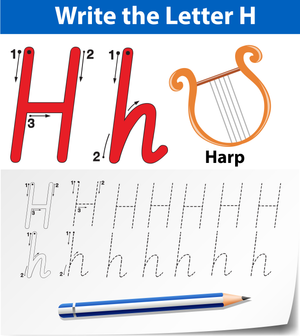 Letter H Tracing Printable | Grade K Handwriting