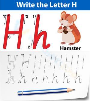 Letter H Tracing Practice for Kids