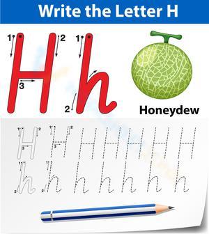 Time to Trace Letter H Worksheet