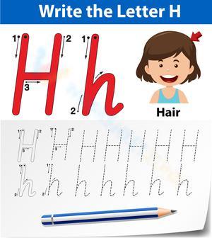 Trace and Write Letter H Activities 