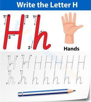 Learn to Write Letter H for Pre-K