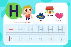 Guide for Tracing Letter H 