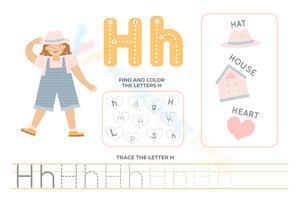 Letter H Handwriting Worksheets for Kids
