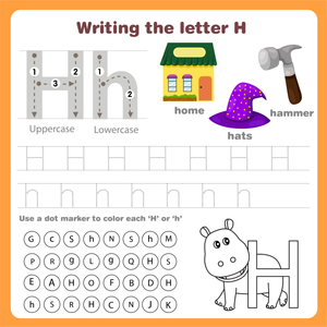 Grade K Letter H — Printable No-Prep Worksheet