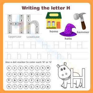 A Guide for Writing Alphabet Letter H
