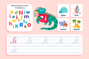 Cursive Letter I Worksheet | Grade 1 Essential Practice
